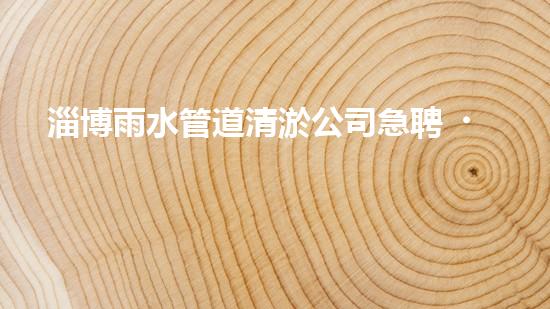 淄博雨水管道清淤公司急聘！拯救城市積水，挽救居民生活！快來加入我們的行列，成為城市排水英雄！